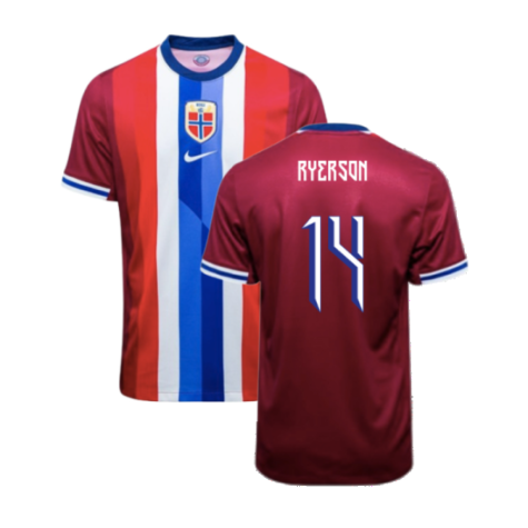 Norway Julian Ryerson 14 Home Soccer Jersey 2024/25