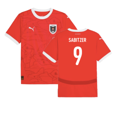 Austria Marcel Sabitzer 9 Home Soccer Jersey Euro 2024