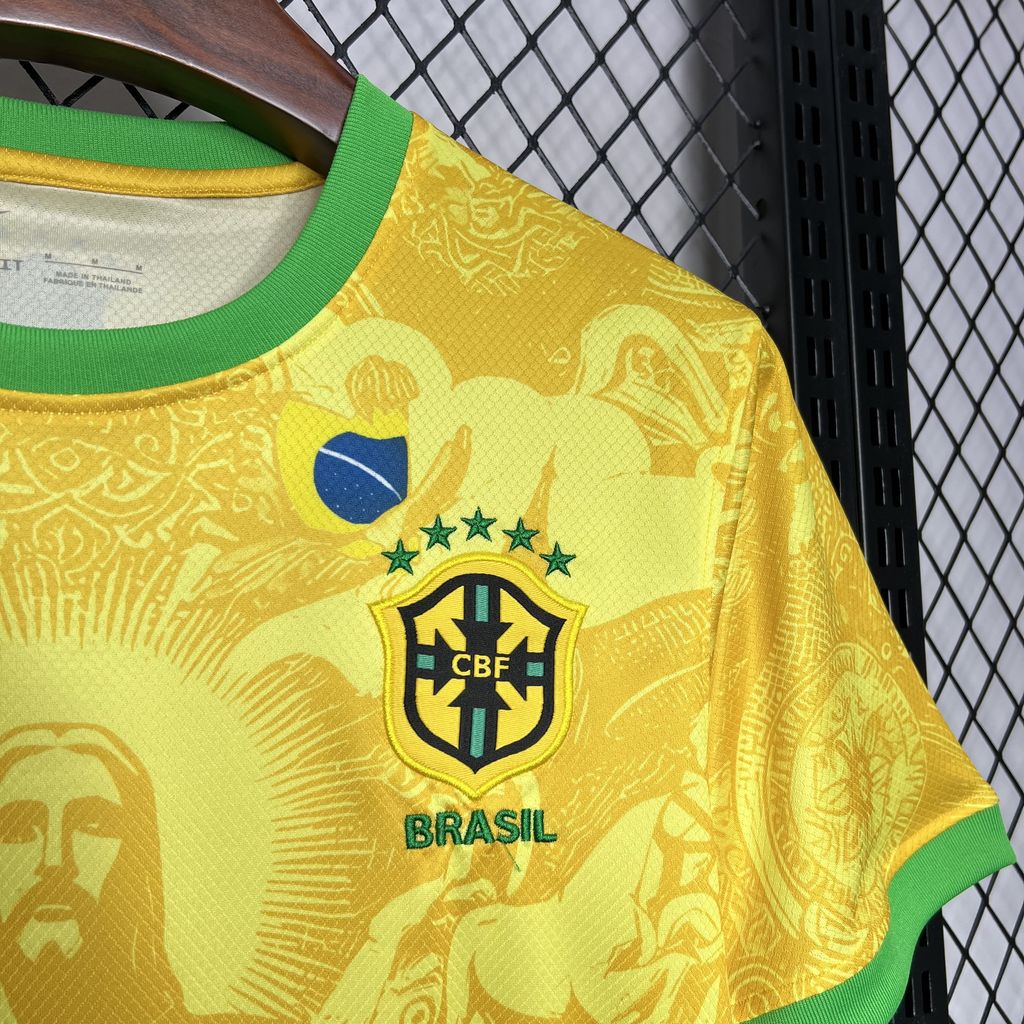 Brazil x Jesus Christ Limited Edition Soccer Jersey 2024/25 - Yellow