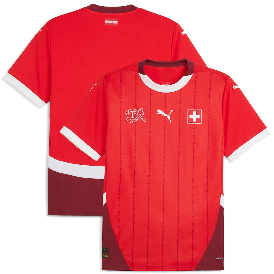 Switzerland Home Soccer Jersey UEFA Euro 2024 - Red