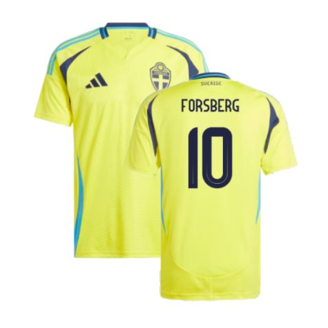 Sweden Emil Forsberg 10 Home Soccer Jersey 2024/25