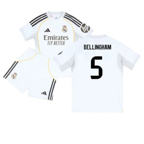 Real Madrid Jude Bellingham 5 Kids Home Soccer Jersey 2025-2026