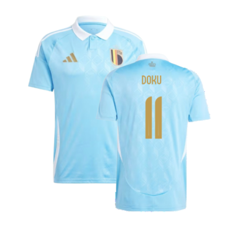 Belgium Jeremy Doku 11 Away Soccer Jersey UEFA Euro 2024