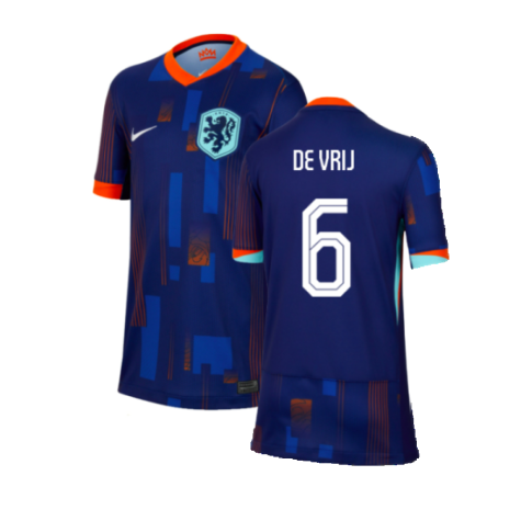 Netherlands Stefan de Vrij 6 Away Soccer Jersey Euro 2024