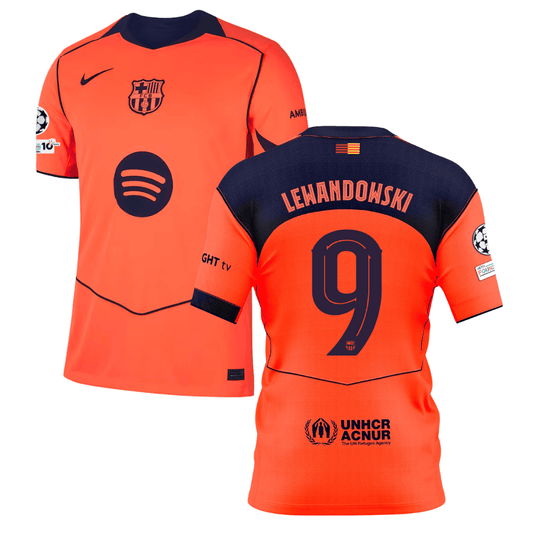 FC Barcelona Robert Lewandowski 9 Third Soccer Jersey 2025-2026