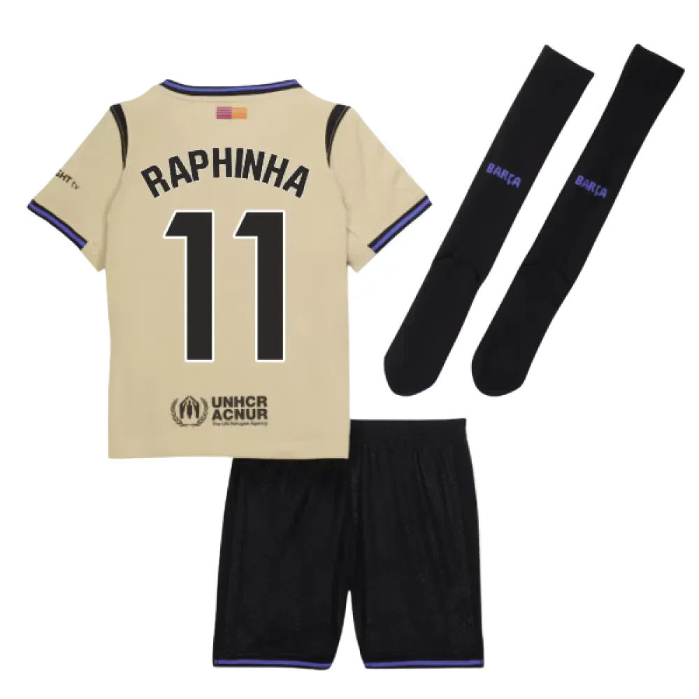 FC Barcelona Raphinha 11 Kids Away Soccer Jersey 2025-2026