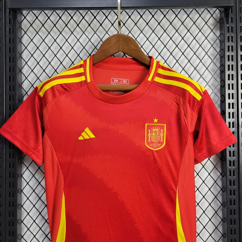 Spain Pedri 21 Kids Home Soccer Jersey Euro 2024