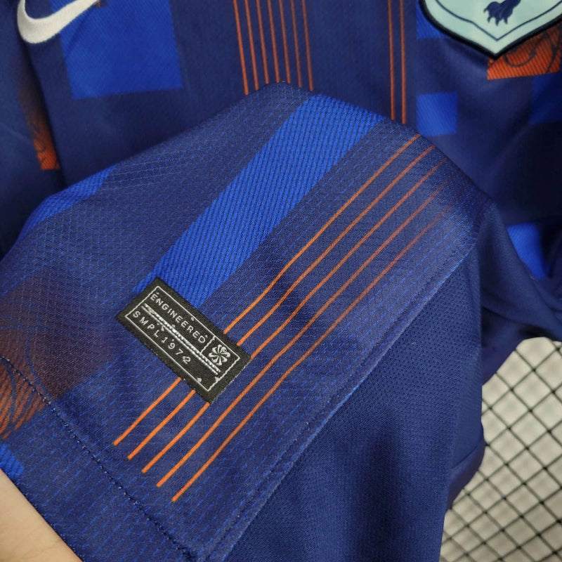 Netherlands Frenkie de Jong 21 Away Soccer Jersey Euro 2024