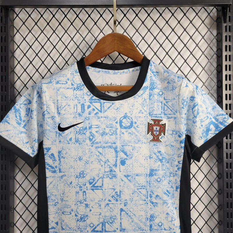 Portugal Deco 20 Kids Away Soccer Jersey Euro 2024