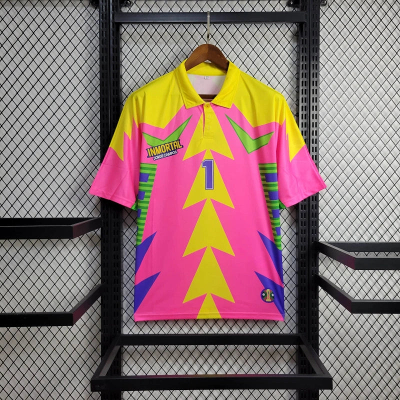 Classic and Retro Mexico Jorge Campos Goalkeeper Soccer Jersey - Pink