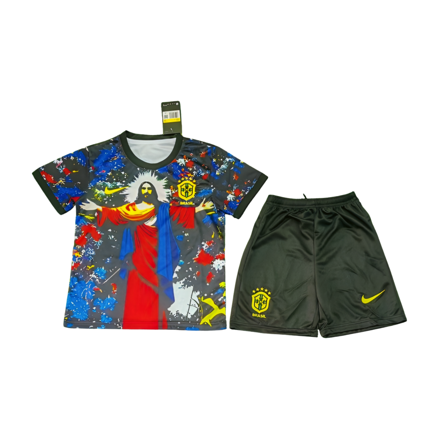 Brazil Jesus Christus Special Edition Kids Soccer Jersey 2025-2026 - Black
