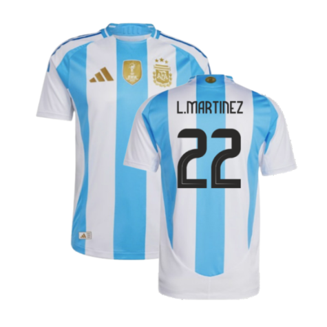 Argentina Lautaro Martínez 22 Home Soccer Jersey 2024/25