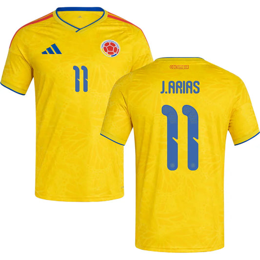 Colombia Jhon Arias 11 Home Soccer Jersey World Cup 2026