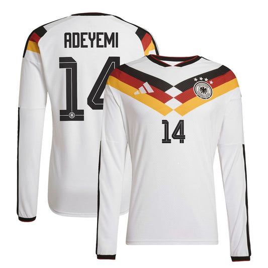 Germany Karim Adeyemi 14 Long Sleeve Home Soccer Jersey World Cup 2026