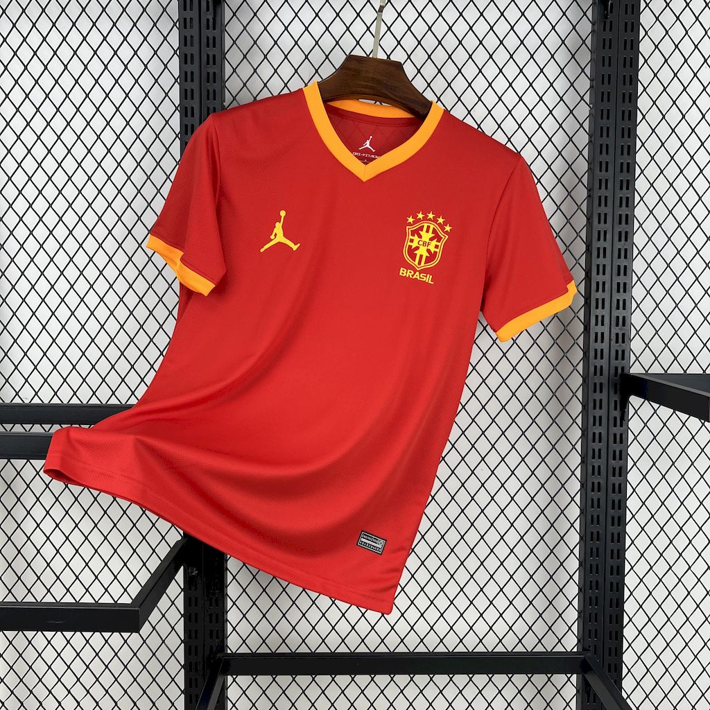 Brazil X AJ Special Edition Soccer Jersey 2025-2026 - Red