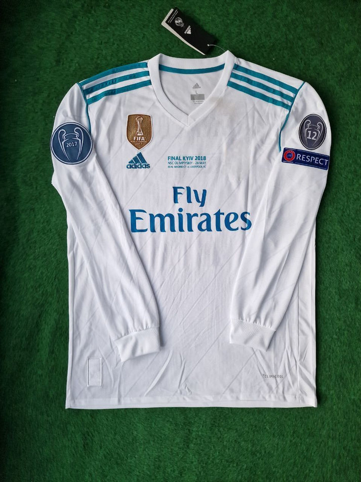 Real Madrid Cristiano Ronaldo 7 Retro Long Sleeve Home Soccer Jersey 2017-2018