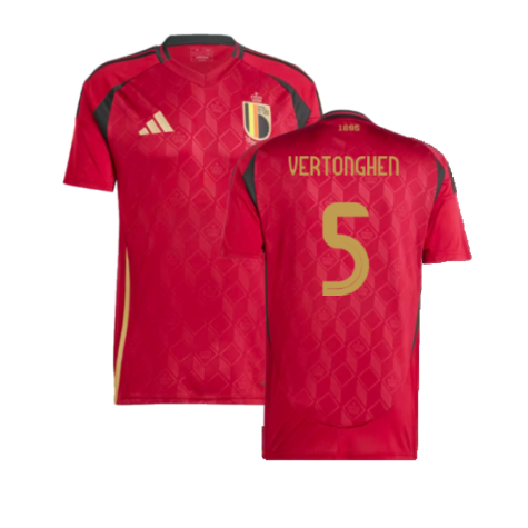 Belgium Jan Vertonghen 5 Home Soccer Jersey UEFA Euro 2024