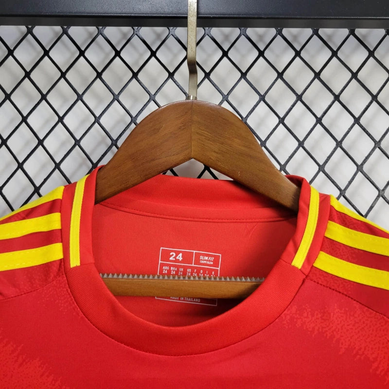 Spain Andrés Iniesta 6 Kids Home Soccer Jersey Euro 2024