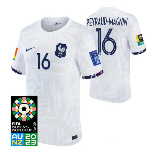 France Pauline Peyraud-Magnin 16 Men's Away Soccer Jersey World Cup 2023