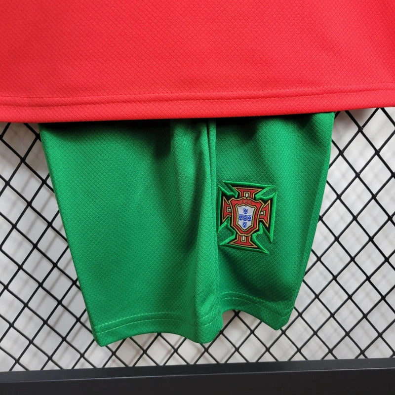 Portugal Cristiano Ronaldo 7 Kids Home Soccer Jersey Euro 2024