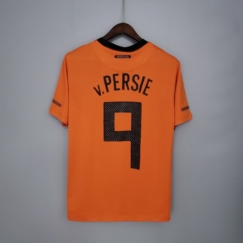 Netherlands Robin van Persie 9 Home Retro Soccer Jersey World Cup 2010
