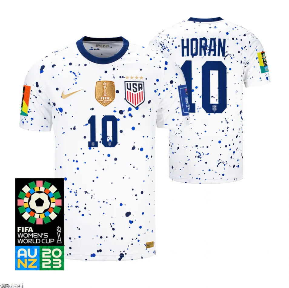 USA Lindsey Horan 10 Home Soccer Jersey - World Cup 2023