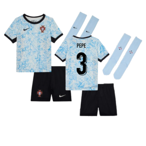 Portugal Pepe 3 Kids Away Soccer Jersey Euro 2024