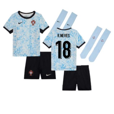 Portugal Ruben Neves 18 Kids Away Soccer Jersey Euro 2024