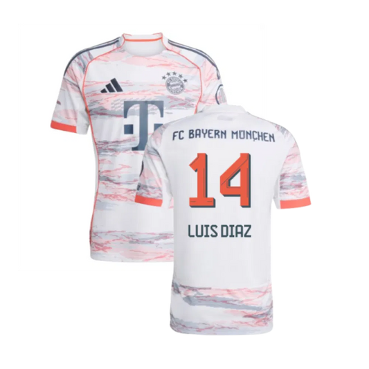 Bayern Munich Luis Díaz 14 Away Soccer Jersey 2025-2026
