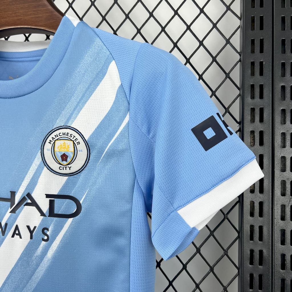 Manchester City Kevin De Bruyne 17 Kids Home Soccer Jersey 2025-2026