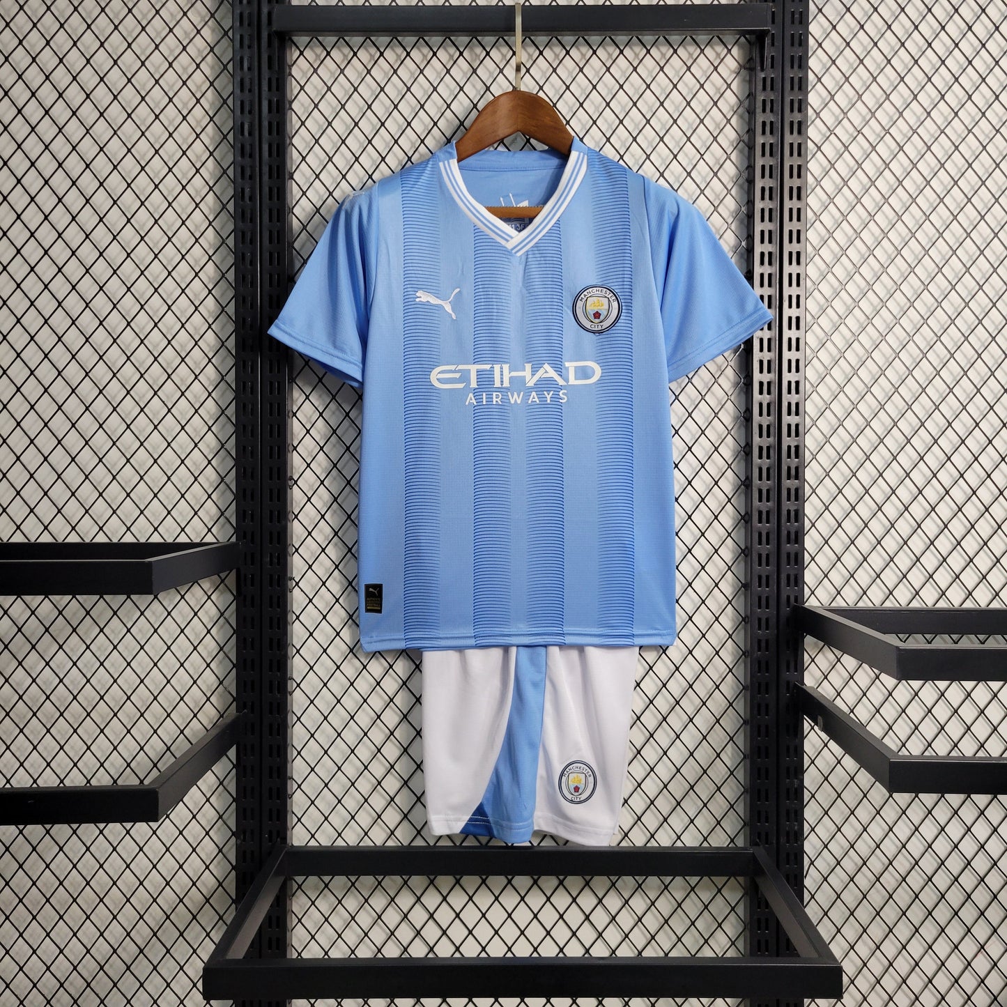 Man City Erling Haaland 9 Kids Home Soccer Jersey 2023/24