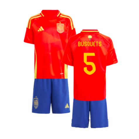 Spain Sergio Busquets 5 Kids Home Soccer Jersey Euro 2024