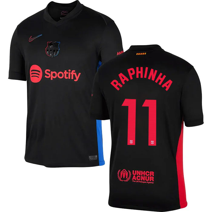 FC Barcelona Raphinha 11 Away Soccer Jersey Kids Kit 2024-2025