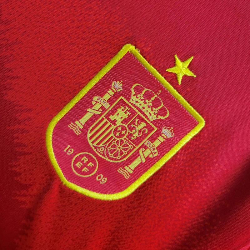 Spain Andrés Iniesta 6 Kids Home Soccer Jersey Euro 2024
