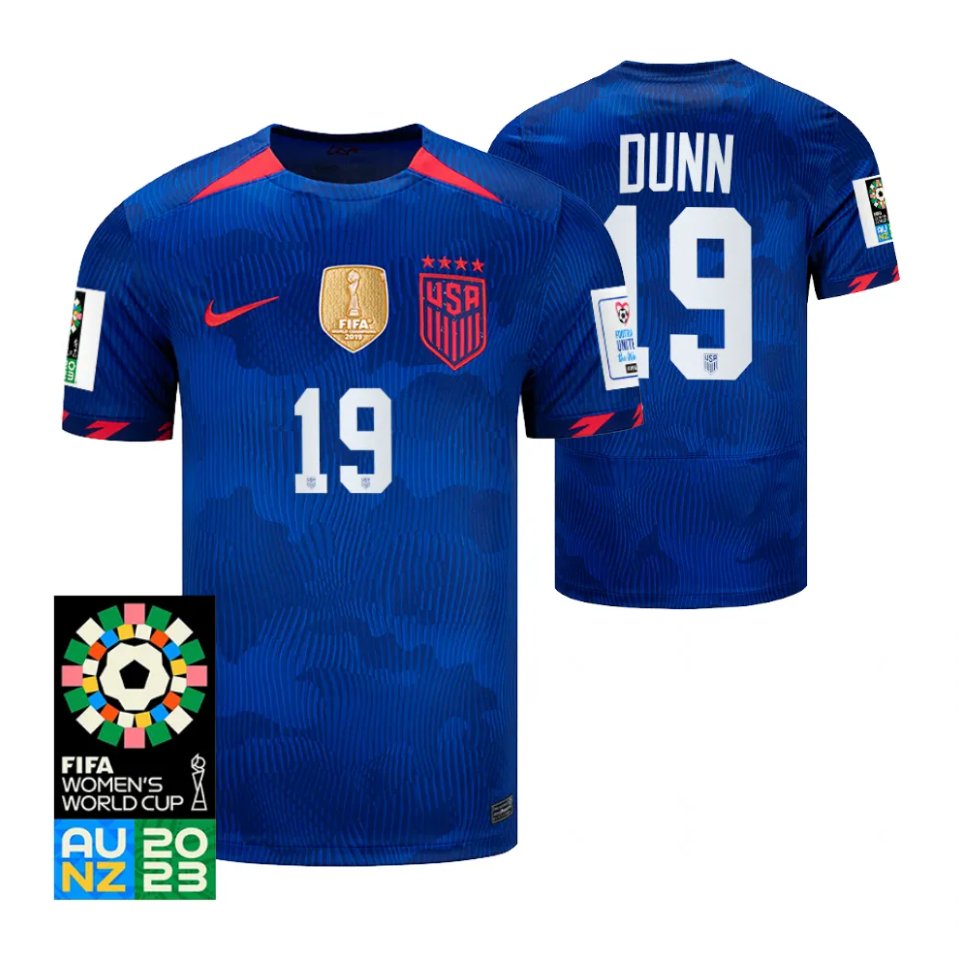 USA Crystal Dunn 19 Away Soccer Jersey - World Cup 2023