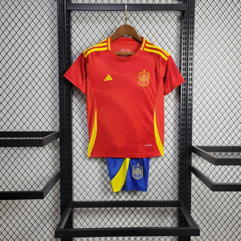 Spain Pedri 21 Kids Home Soccer Jersey Euro 2024