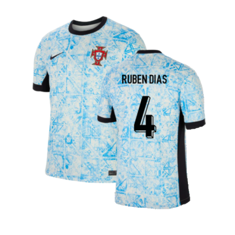 Portugal Ruben Dias 4 Away Soccer Jersey Euro 2024