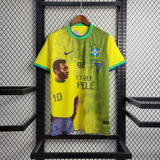 Brazil 'O Rei' Pelé Special Limited Edition Soccer Jersey - Yellow