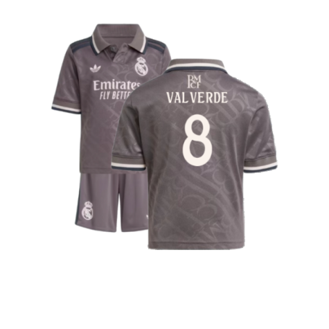 Real Madrid Federico Valverde 8 Third Kids Soccer Jersey 2024/25