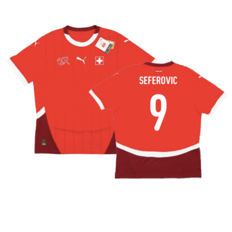Switzerland Haris Seferovic 9 Home Soccer Jersey Euro 2024