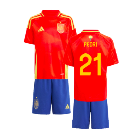 Spain Pedri 21 Kids Home Soccer Jersey Euro 2024