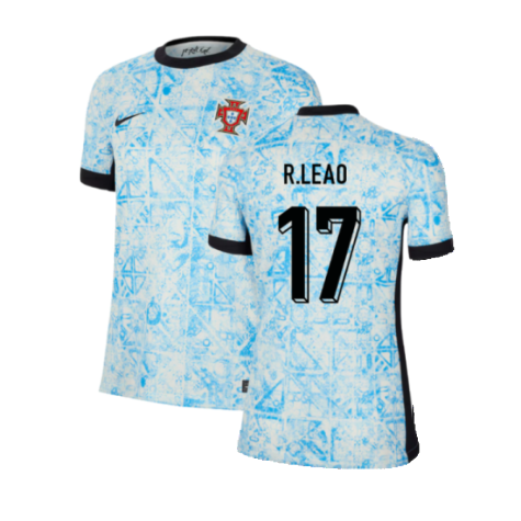 Women's Portugal Rafael Leão 17 Away Soccer Jersey Euro 2024