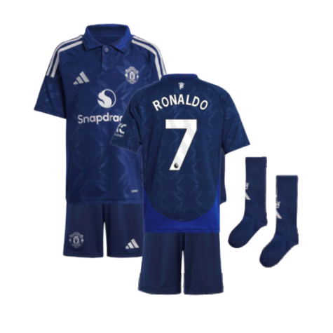 Manchester United Cristiano Ronaldo 7 Away Soccer Jersey Kids Mini Kit 2024/25