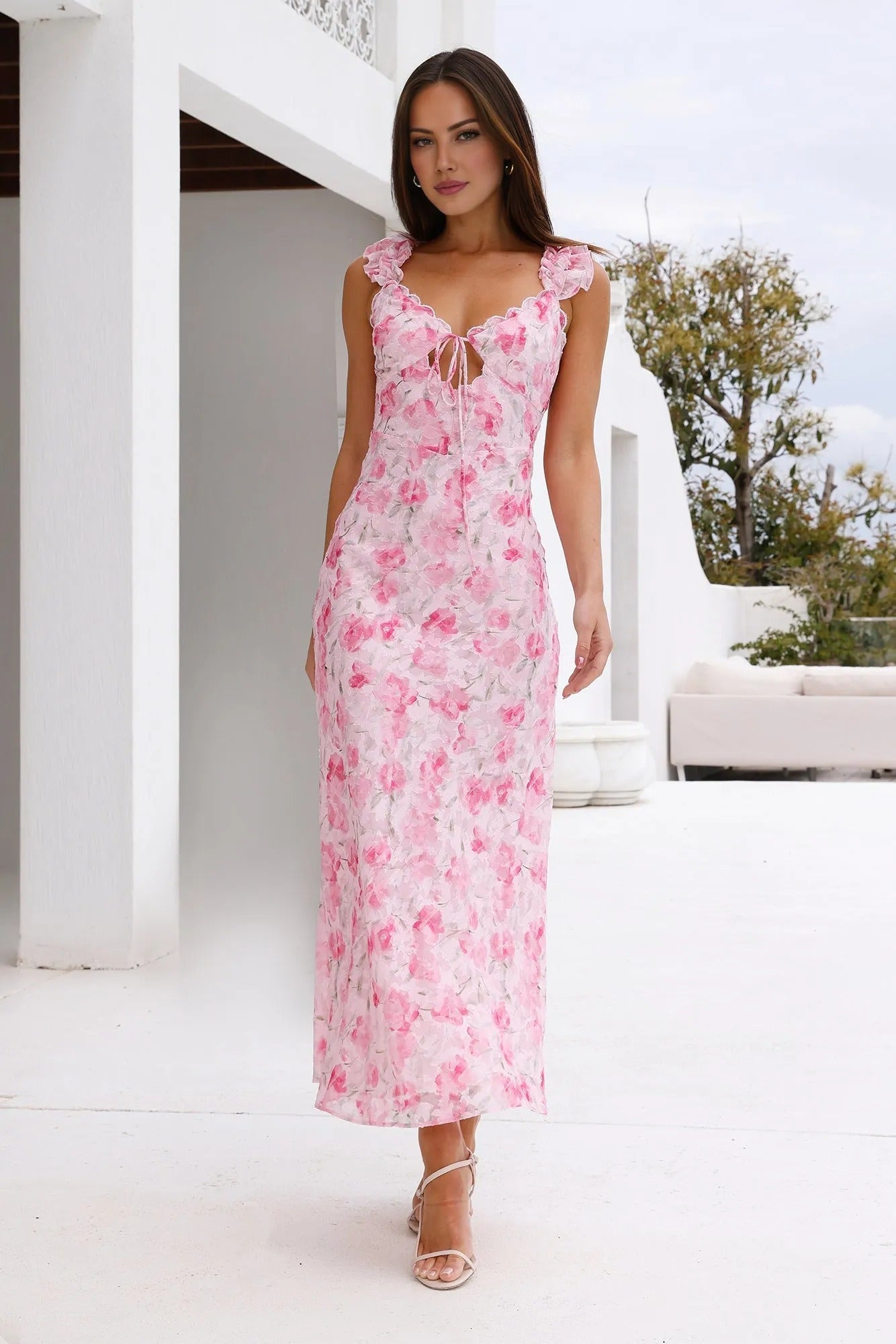 Rosé Midi Dress Pink