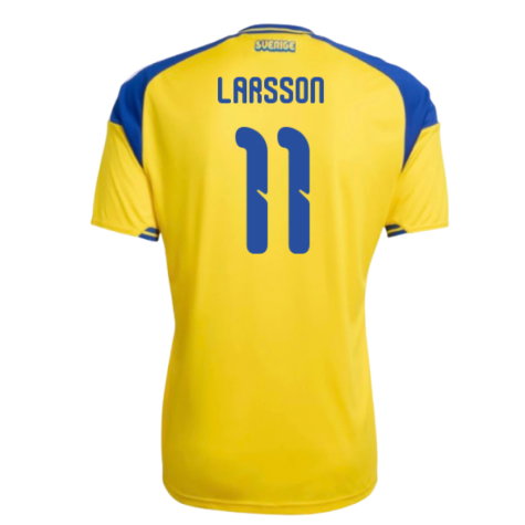 Sweden Henrik Larsson 11 Home Soccer Jersey World Cup 2026