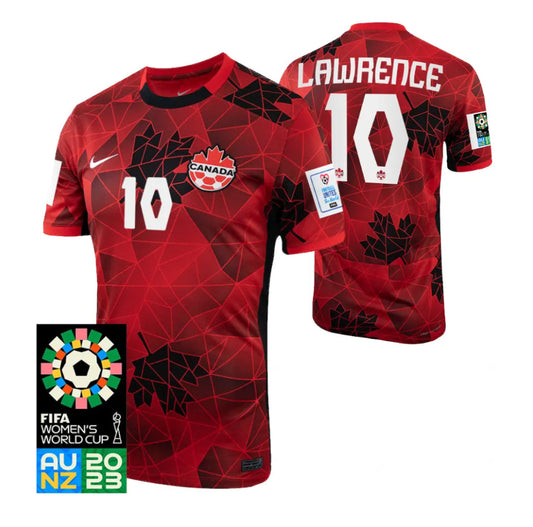 Canada Ashley Lawrence 10 Home Soccer Jersey World Cup 2023