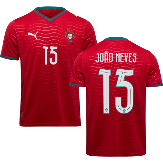 Portugal João Neves 15 Home Soccer Jersey World Cup 2026