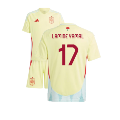Spain Lamine Yamal 17 Kids Away Soccer Jersey Euro 2024