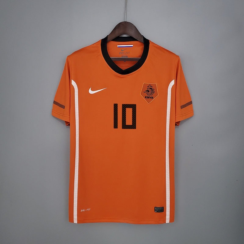 Netherlands Wesley Sneijder 10 Home Retro Soccer Jersey World Cup 2010