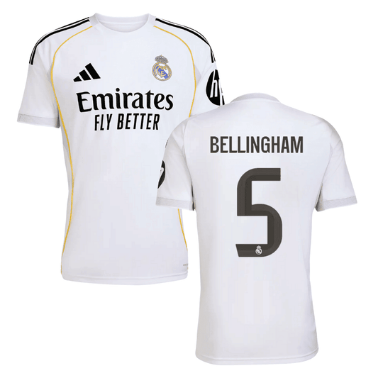 Real Madrid Jude Bellingham 5 Home Soccer Jersey 2025-2026